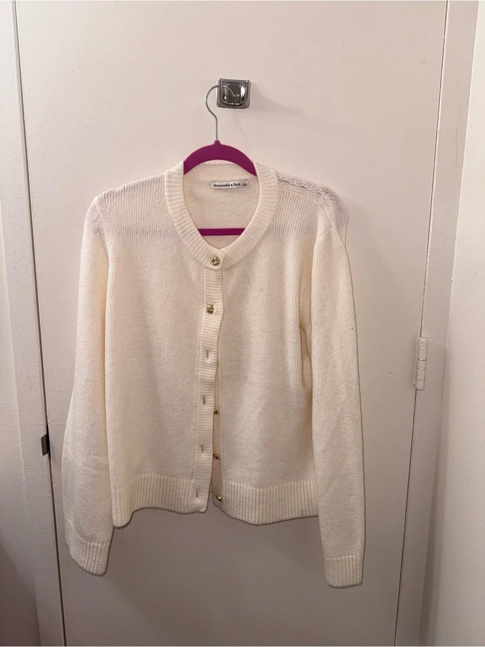 Abercrombie & Fitch Cream Button-Up Women's Cardigan